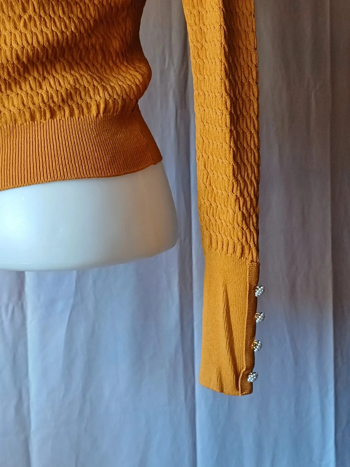 Suéter pequeno ocre mostarda Zara tamanho L – photo 10